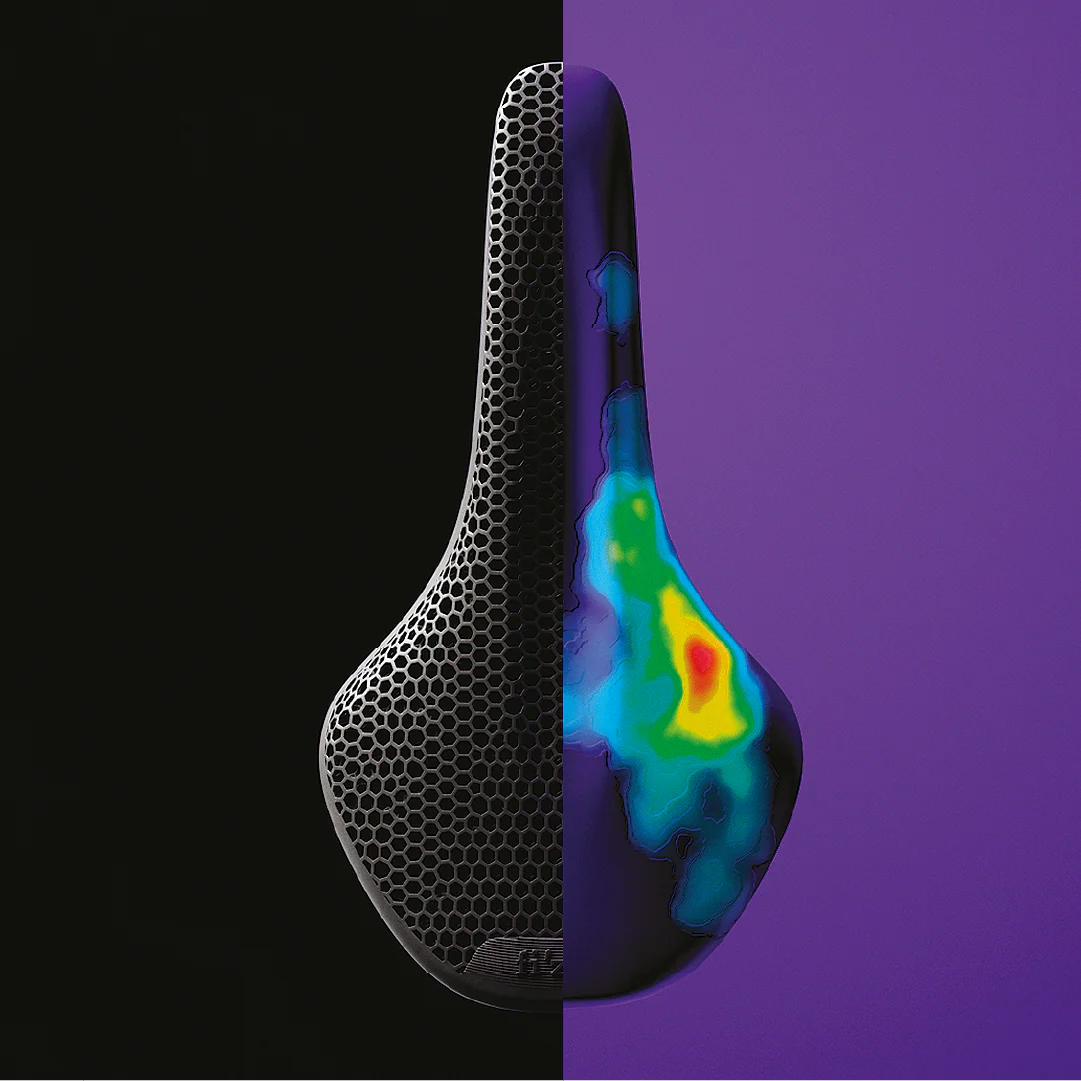 Cartographie de pression Fizik One-to-One pour selle 3D sur mesure chez Castella Sports Bulle