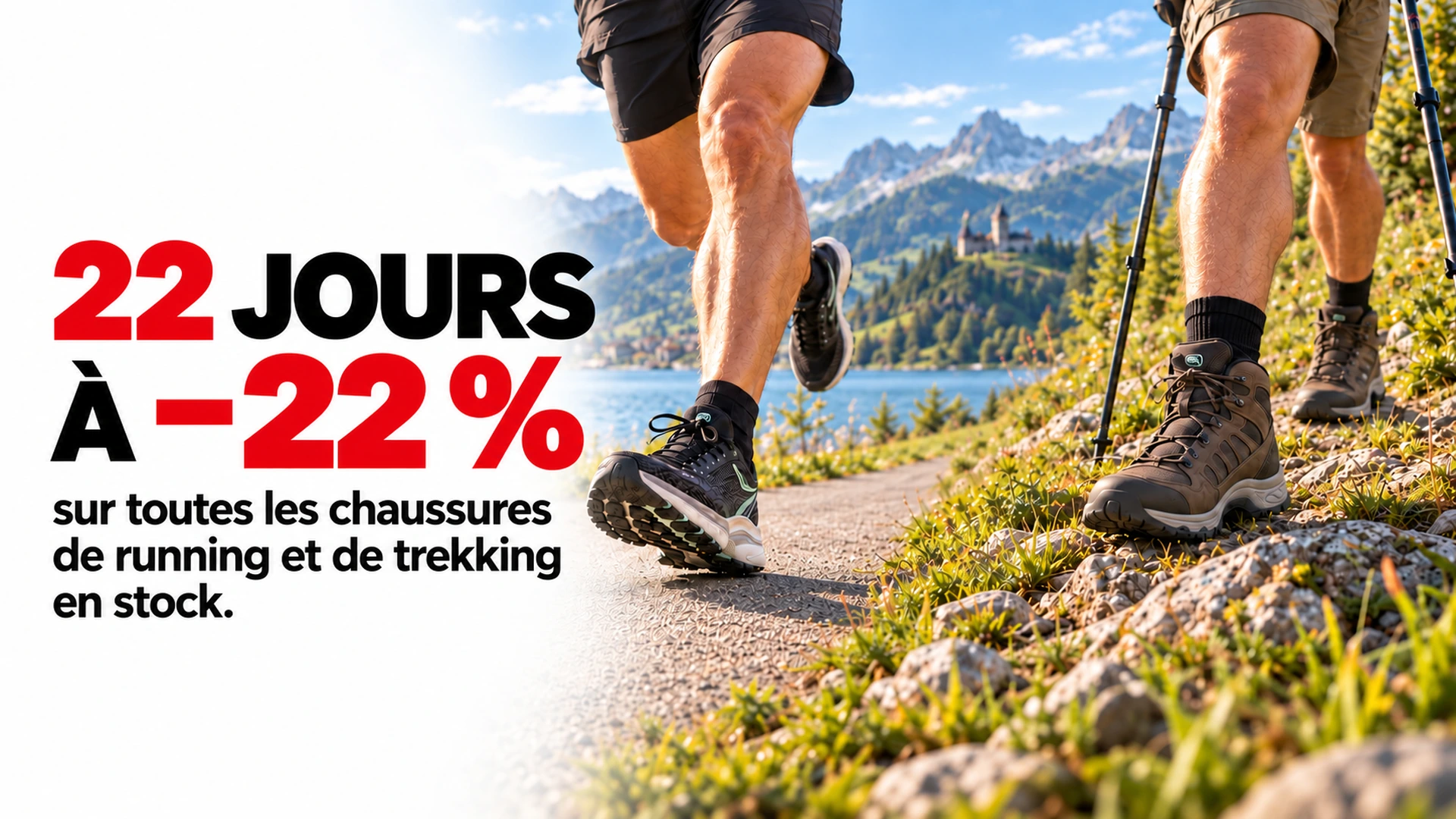 Chaussures de running et de trekking. 22 jours à −22 % sur toutes les chaussures de running et de trekking en stock.